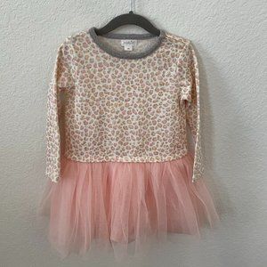 Mud Pie Pink/Gold Leopard Tutu Dress 4T